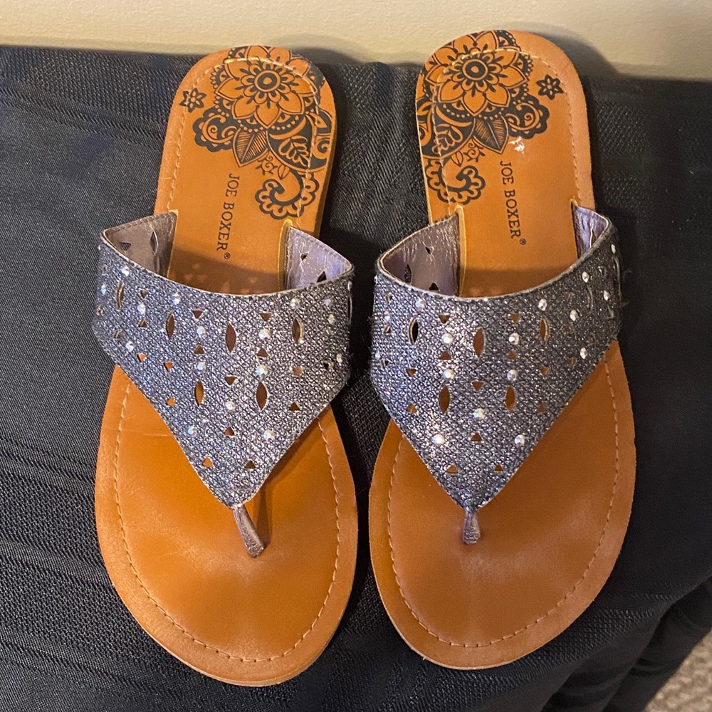 Joe Boxer Women's Black and Brown Sandals